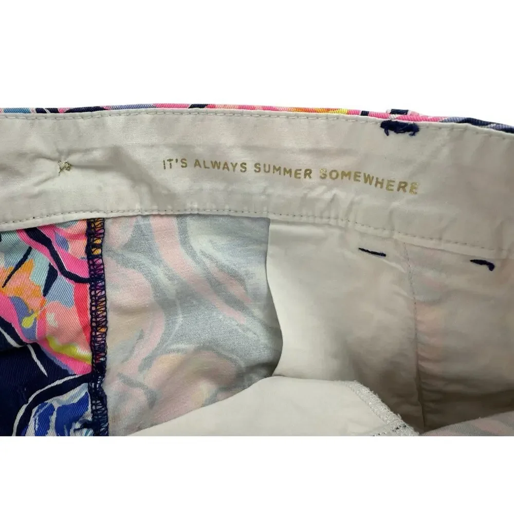 Lilly Pulitzer Shorts Nauti Navy Boho Bateau Womens 4 Cotton Stretch 7